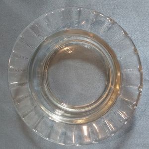 Ashtray clear glass with scalloped edge 4.5" dia vintage